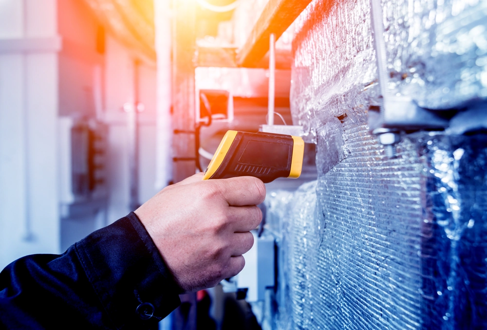 Badanie kamerą termowizyjną izolowanej instalacji